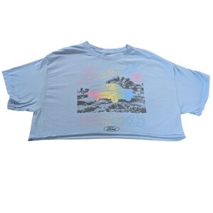 Ford Women's Large Crop Top with Vintage Car Graphic Colorful Y2K 1990s